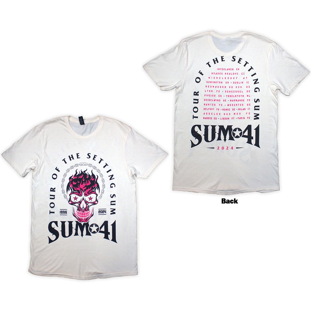 Sum 41 - Tour '24 Pink Skull Mens Tshirt - XL - Cream